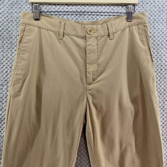 Cos Pants Women 34R Khaki Taper Straight High Rise Side Pocket Flat Front Career - Picture 3 of 16